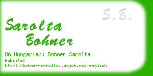 sarolta bohner business card